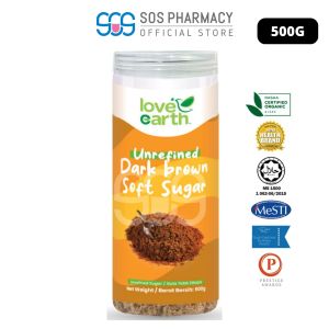 Love Earth Unrefined Dark Brown Soft Sugar 500g