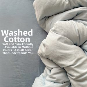 TONGGUMO | Solid Color Washed Cotton Duvet Cover Set