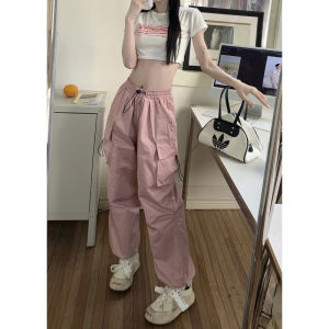 High Waist Wide Leg Workwear Pants Womens Summer New American Style Pants Casual Trousers Trendy Commuter Wind