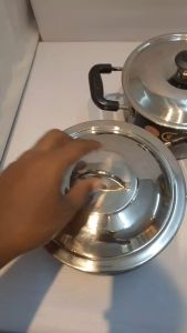 India Gold Hard Anodized Cooking Pot with Steel Lid – Durable & Food-Grade Casserole