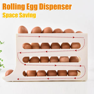 4 Layer Large Capacity Automatic Egg Roller Household Refrigerator Egg Storage Box Space Saving Kitchen Cabinet Dedicated