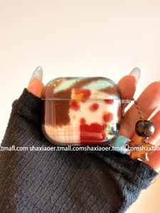 Fall Winter Leopard Print Color Block Womens Style Protective Case for Airpods pro 3 New Model Airpods 4 Apple Earphone Generation 2