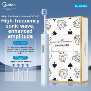 [China Plug Without Adapter] Midea | Adult Smart Sonic Electric Toothbrush Soft Bristles