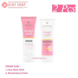 Alby Shop Jaya - Paket Hemat Emina Bright Stuff ( Serum 75 ml ) / Emina Bright Stuff / Emina Skincare Untuk Remaja / Face Wash / Moisturizing Cream / Tone Up / Loose Powder / Micellar Water / Face Toner
