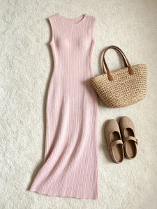 QINGMUZI | Textured High-end Stylish Slim Waist Dress