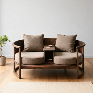 New Chinese Style Solid Wood Sofa Set Modern Simple Living Room Three-Seater Straight Row Sofa Furniture Home Use