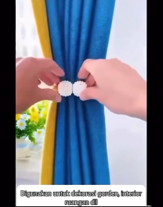Tali Pengikat Gorden Tali Gorden Tirai Aksen Mutiara Klip Dekorasi Jendela / Tali Pengait Hordeng Curtain Ball isi 1 Pcs