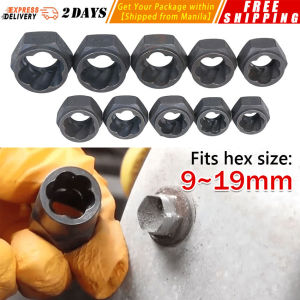 【2.7cm X 1.9cm】10pcs/Set Damaged Bolts Nuts Screws Remover Extractor Removal Tools Set Threading Tool Kit Black Nuts Bolt-Nut-Remover