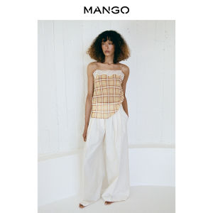 Mango | Womens Autumn/Winter New Lace Plaid Patchwork Loose Fit Camisole