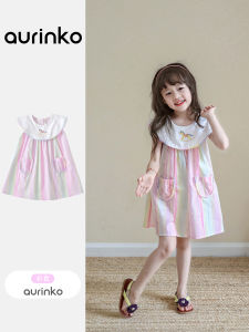 Princess Style Sleeveless Dress for Girls Summer Fashionable Kids Clothing Cotton Fabric Korean Version Childrens Dress