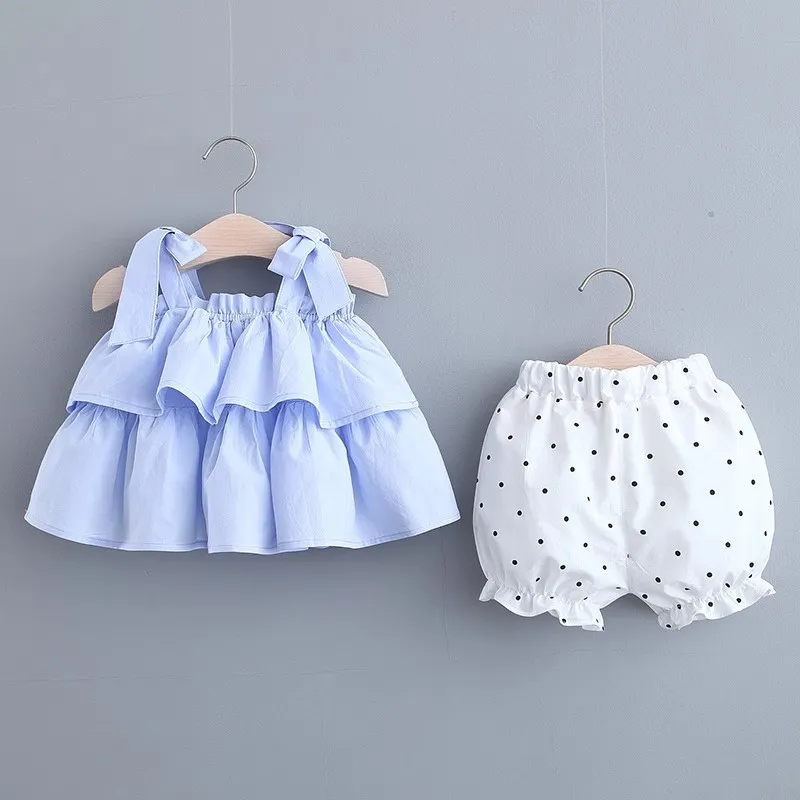 0-1-2-3 tuổi 4 bé gái mùa hè váy xanh váy bé gái váy bé công chúa dễ thương  quần áo 6 tháng 9 - Váy đầm công chúa cho bé | Tàu
