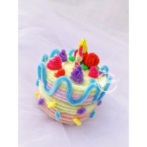cake fake cake palsu kue ulang tahun pipe cleaner kawat bulu mercy topled kue hias toples lucu lebaran