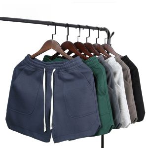 Knee 5cm Knitting Four Points Shorts Men Summer Split Three Points Four Points Sweatpants Shorts Trendy American Middle Pants
