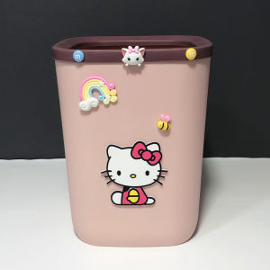 Nordic Ins Style Large Size Covered Bin Living Room Bedroom Uncovered Paper Wastebasket Cute Cartoon Creative Home Use