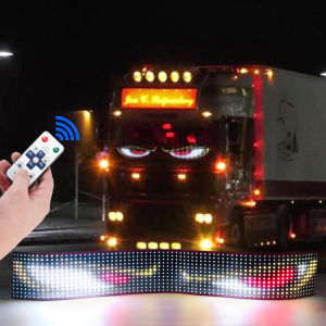 Màn Hình Hiển Thị Đèn LED Ma Trận Điểm Ảnh Linh Hoạt Kiểu Mắt Quỷ Cho Xe Tải Gắn Kính Chắn Gió Phía Trước Có Điều Khiển Từ Xa/ứng Dụng Đèn Cảnh Báo Tự Chế