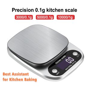 3/5/10kg High Quality Portable Mini Digital Scales Stainless Steel LCD Precision Electronic Scale Kitchen Jewellery Weight Food Diet Postal Balance Weighing Scale