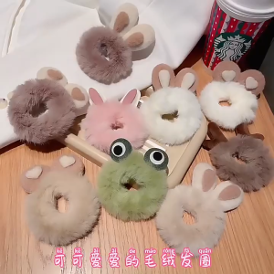 Dây buộc tóc scrunchies tai thỏ - phụ kiện tóc nữ thời trang mới nhất 2025