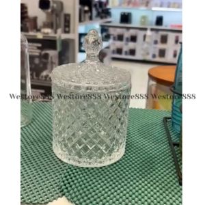 Toples Lebaran Stoples Permen Kue Kacang Model Bulat Bahan Kaca Tinggi 17.6cm WEO IF4559