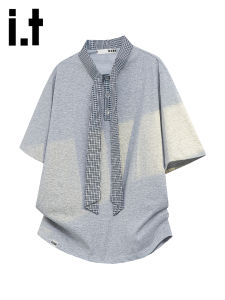 izzue | Ice Silk Trendy T-Shirt Spliced Color Design