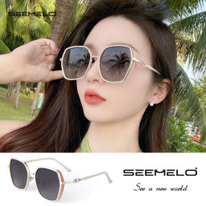 SEEMELO แว่นตากันแดดแฟชั่นสำหรับผู้หญิงแว่นตากันแดด UV400แว่นตากันแดดกรอบขนาดใหญ่ฤดูร้อนแว่นตากันแดดแว่นตากันแดดแว่นเดินทางน้ำหนักเบากันรังสียูวี