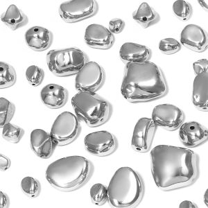 Silver Rhodium Plated Different Shapes Plastic CCB Beads Loose Spacer Beads For Necklace Bracelet Earring Making DIY Jewerlry Findings