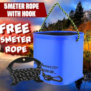 Foldable Fishing Bucket Portable Folding Collapsible Outdoor Wash Fishing Travel Water Bucket Baldi Lipat Memancing