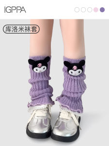IGPPA Girls Knitted Knee High Socks Cute Cartoon Leg Covers Outdoor Wear Autumn Winter Childrens Jk Small Leggings