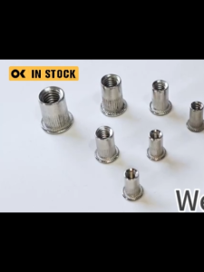 M5 M6 Rivet Nut 304 Stainless Steel Flat Head Knurled Rivnut Threaded Insert Hardware Fastener Screw