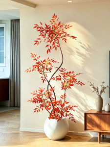 Atmospheric Red Nandina Simulated Plant