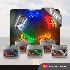 LED Lampu Bak 24V Truk Fuso Tronton Bis Lampu Samping Running - Ver. Model V
