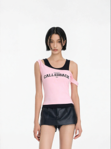 CALLED BACK | Colorblock Pseudo Two-Piece Sleeveless Top