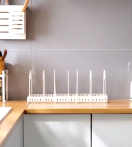 4-wire Pot Cover Rack Countertop Multifunctional Storage Rack Household Adjustable Kitchen Rack