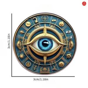 【M】Retro All Sight Devils Eye Round Brooches Men Women Clothing Coat Jewelry Accessries