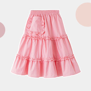 -princess-style Half-skirt for Girls Autumn-season Mid-length Frilled Girls-annual Fashion Cake-style Skirt for Petites
