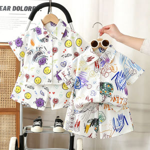 0-5Y Kids Baby Boy Clothes Summer Floral Print Sets 2Pcs Short Sleeve Shirt+Shorts Child Boy Beach Wear Casual Outfits