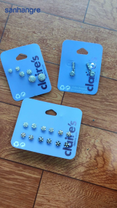 Khuyên tai mỹ ký Claires hàng xuất USA Canada - Set 01 đôi set 03 đôi hoặc set 6 đôi
