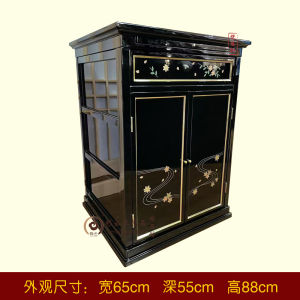 Simple Wooden Buddha Niche Storage Cabinet Home Use Real Wood Furniture Offering Table Buddha Altar with Door Economic Model