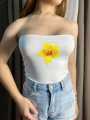 ROSY floral double lining tube summer top for women.. 
