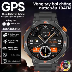 Đồng Hồ Thông Minh GPS Dành Cho Nam Chống Nước Cuộc Gọi Bluetooth Pin 500mAh Theo Dõi Nhịp Tim Máy Đo Sức Khỏe La Bàn Đồng Hồ Thông Minh Thể Thao Có Theo Dõi Sức Khỏe