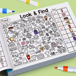 Childrens Hidden Object Coloring Book Contains 100+ Search and Coloring Activities - Interactive Search and Coloring Activity Workbook Suitable for School Home Travel - Educational Puzzle Book Coloring Exercise Book Early Education Materials Sc...