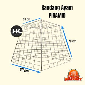 Kandang ayam model piramid uk 80x70x50 terlaris cocok untuk jemur ayam dan ayam aduan