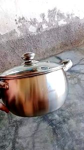 Panci Labu Soup Pot Steinless Steel Satuan Belly Pot Ukuran 20 22 dan 24cm Tutup Kaca High Quality