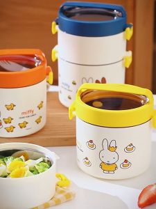 miffy lunch box/Leak-proof Portable lunch box set/stainless steel lunch box/thermos lunch box手提保温便当盒