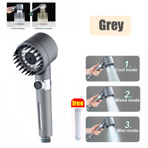 4 In 1 Massagable High Pressure Shower Head With Filter Shower Head High Pressure 3 Mode Water Saving Removable Handheld rain shower  Massage and skin beauty Pressurized Filter Showerhead Multifunctional shower Three-speed shower head