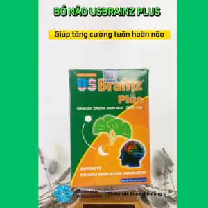 [Miễn ship + Qùa] Viên uống bổ não USA Brain Plus viên uống tăng cường tuần hoàn máu não giảm thiểu năng tuần hoàn não  hộp 100 viên
