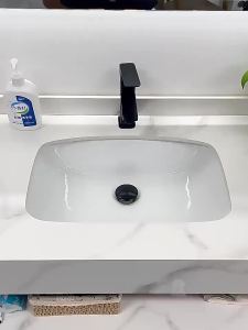 Marble Surface Wall-Mounted Ceramic Undercounter Basin