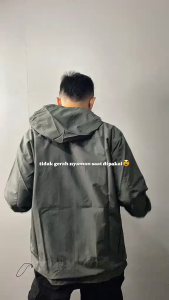 Jaket Parasut Outdoor Waterproof Pria Dan Wanita Bahan Taslan ZN Anti Air Jacket Gunung Motor Harian