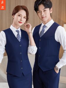 Business Professional Vest Shoulder Pad Work Uniform for Bank Hotel Men Women Spring Autumn Casual Fashion Polyester Fiber