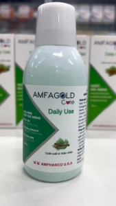 Nước súc miệng AMFAGOLD® Care DAILY USE 250ml sử dụng hằng ngày không chứa cồn làm sạch thơm.