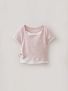 Marc&Janie | Stylish Casual Girls Two-piece Illusion Ruffled T-Shirt